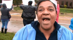 Woman voting for Obama because he gave her a phone