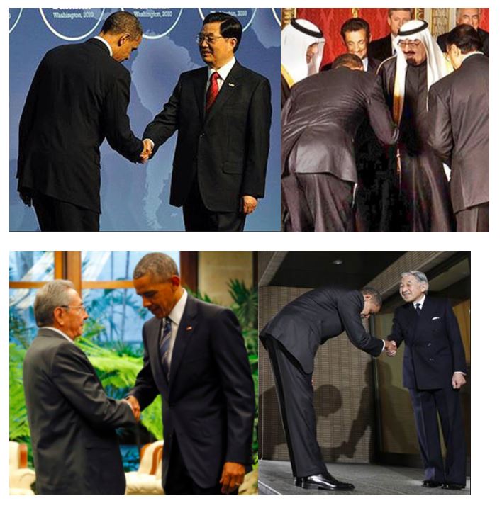 Obama bows to Cuba, Japan, Saudi Arabia and the Peoples Republic of China.