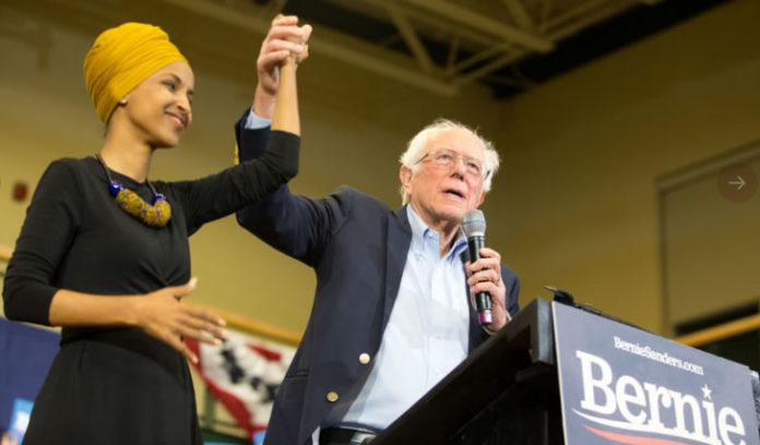 Bernie Sanders and Running Mate Ilhan Omar