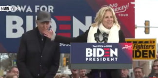 Candidate Joe Biden finger nibbles