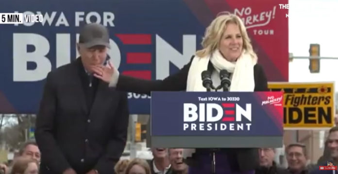 Candidate Joe Biden finger nibbles