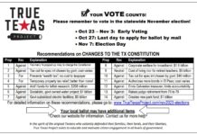 14 Amendments to the Texas Constitution Recommendations