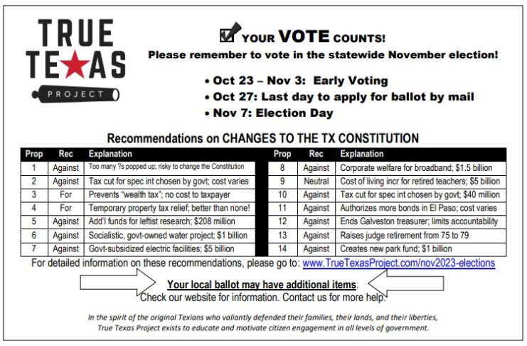 14 Amendments to the Texas Constitution Recommendations